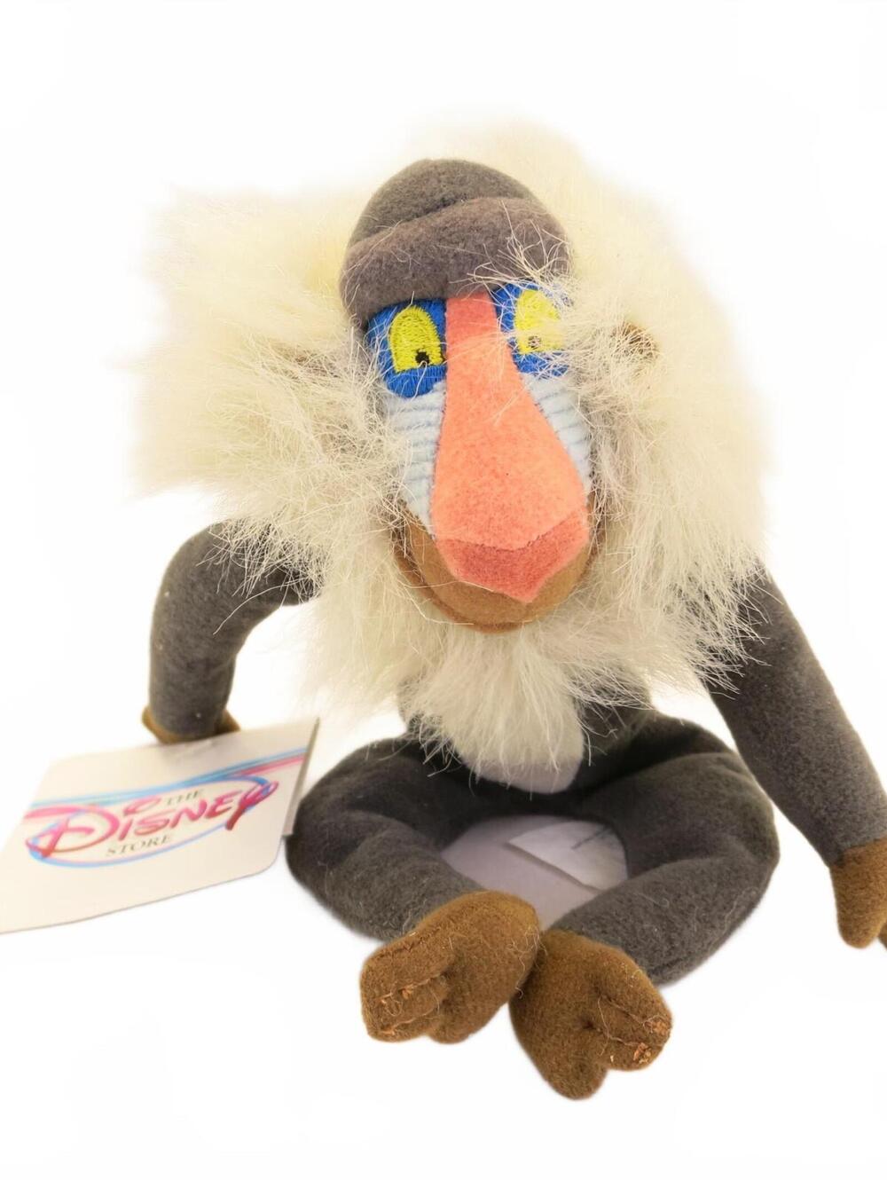 Vintage Disney Store 8" Rafiki Baboon Bean Bag from Lion King Plush